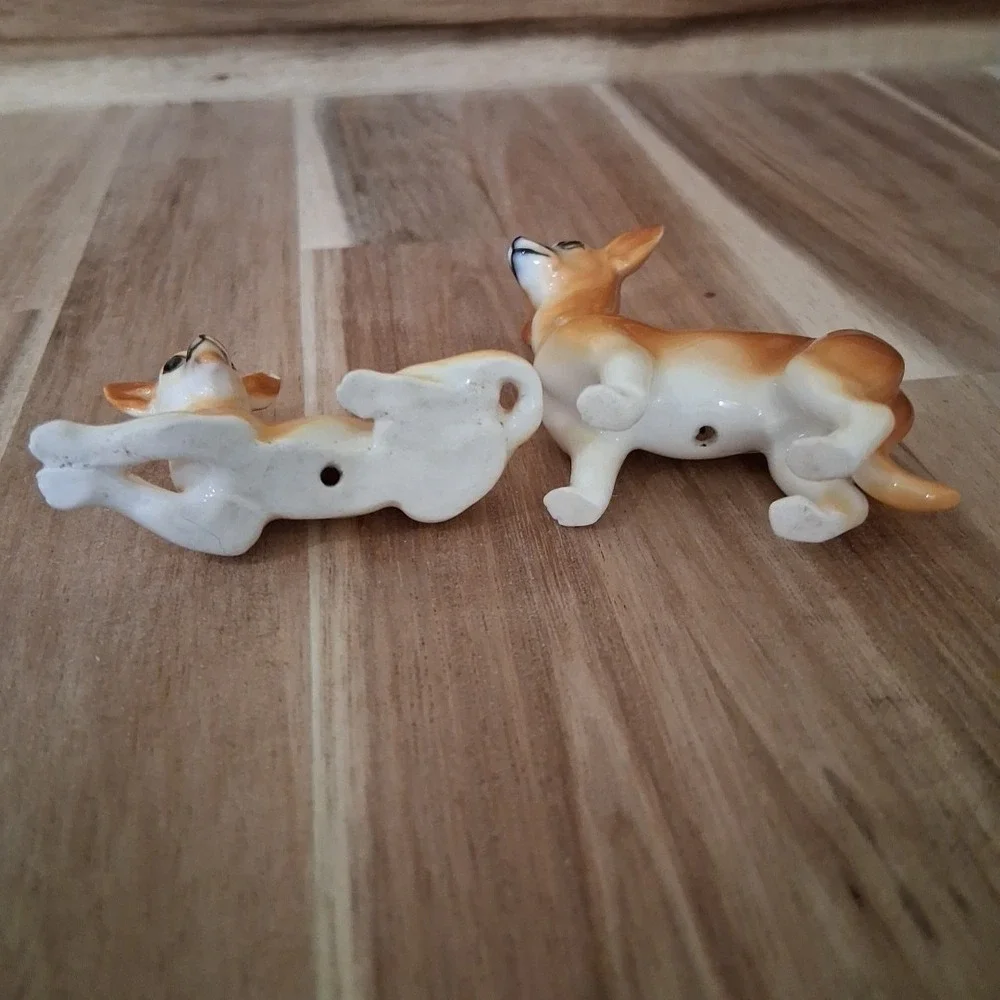 Vintage Lot Of 2 Bone China Dogs Miniature Figurines